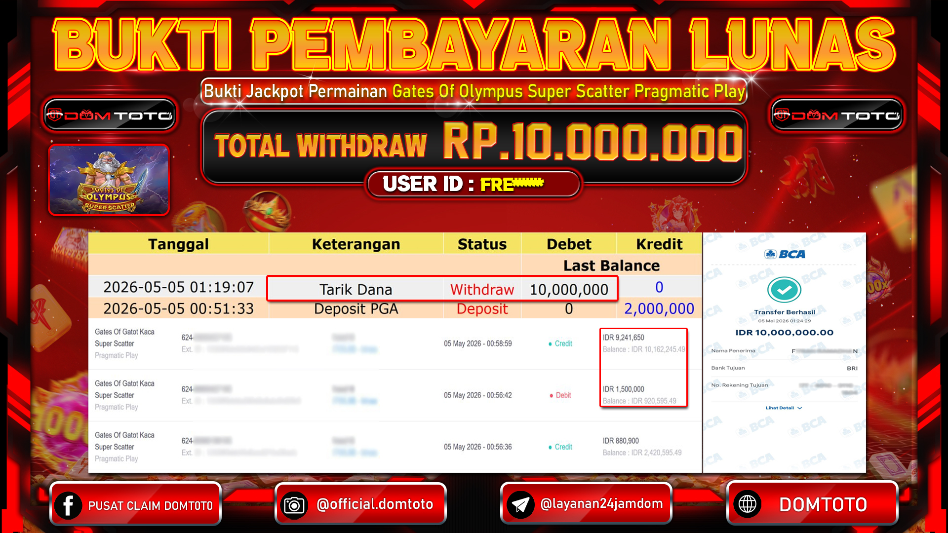 JACKPOT SLOT Gates Of Gatot Kaca Super Scatter Pragmatic Play 05 MAY 2026